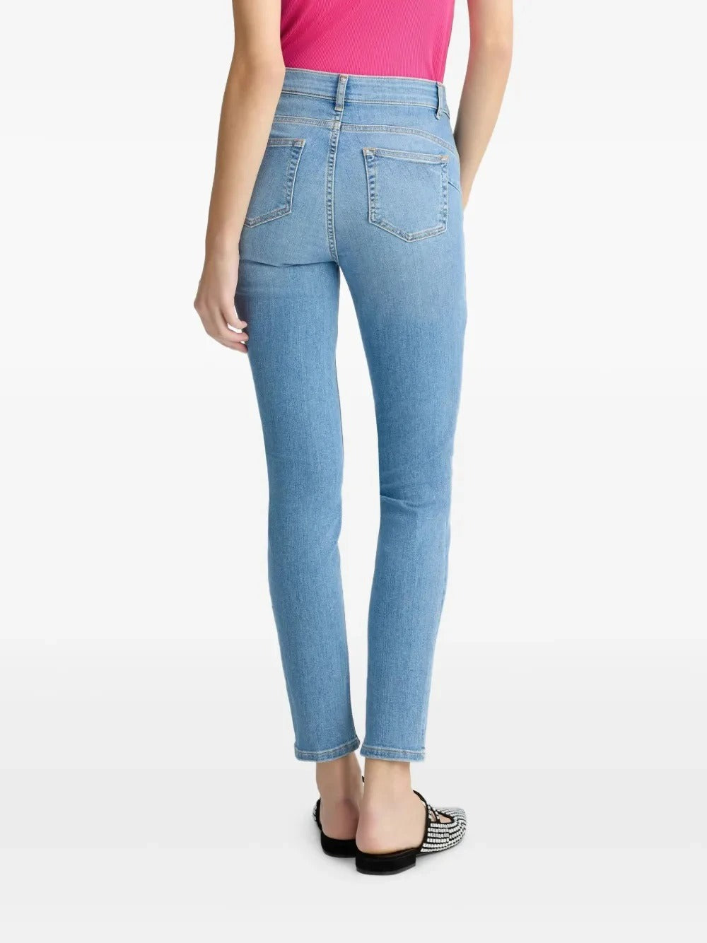 Light Wash Skinny Jeans with Cropped Length