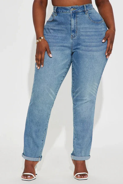 Light Wash High-Waisted Mom Jeans